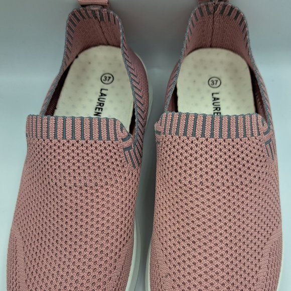 LAUREN TAYLOR Womens Pink SNEAKERS Size 37 slip-on ESPADRILLE stunning - Picture 3 of 12